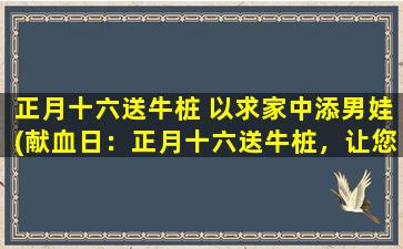 正月十六送牛桩 以求家中添男娃(献血日：正月十六送牛桩，让您的家门生男立传奇！)